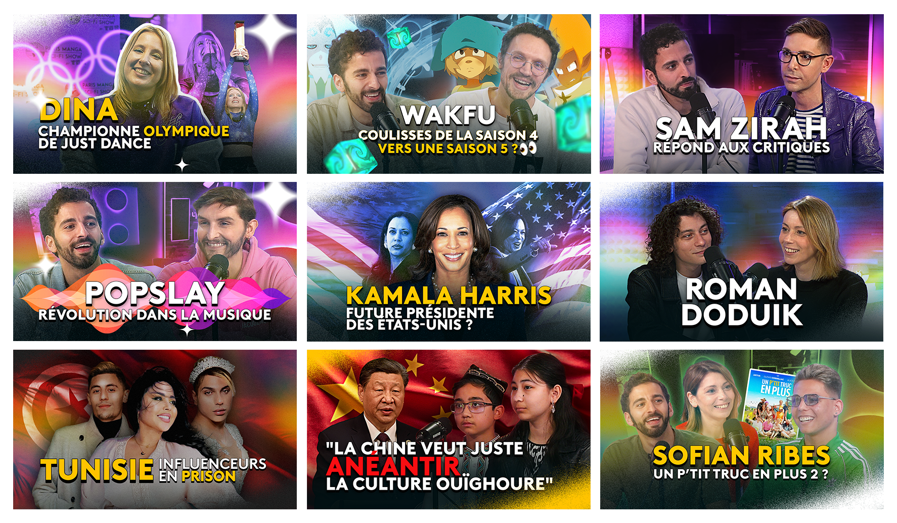 Exemples de miniatures YouTube Franceinfo